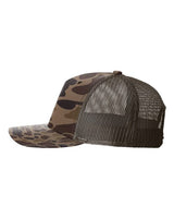 Richardson 112PFP Five-Panel Printed Trucker Cap #color_Bark Duck Camo/ Brown