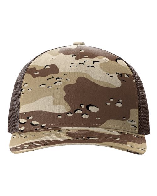 Richardson 112PFP Five-Panel Printed Trucker Cap #color_Desert Camo/ Brown