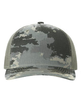 Richardson 112PFP Five-Panel Printed Trucker Cap #color_Digital Camo/ Light Green