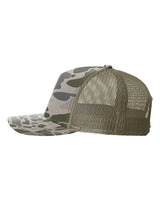 Richardson 112PFP Five-Panel Printed Trucker Cap #color_Marsh Duck Camo/ Loden