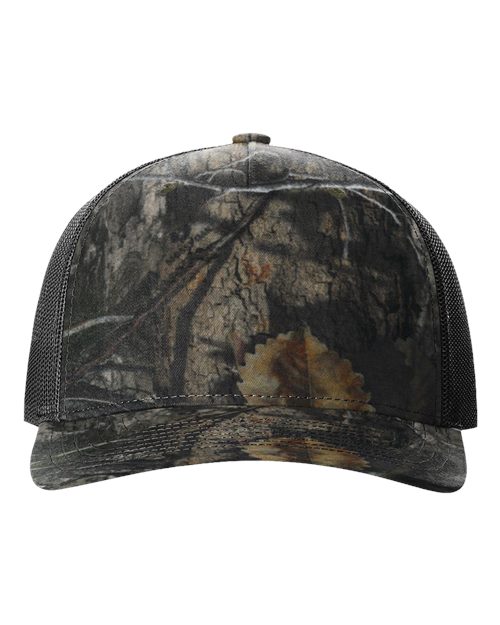Richardson 112PFP Five-Panel Printed Trucker Cap #color_Mossy Oak Country DNA/ Black