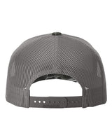 Richardson 112PFP Five-Panel Printed Trucker Cap #color_Mossy Oak Elements Blacktip/ Charcoal
