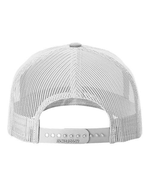 Richardson 112PFP Five-Panel Printed Trucker Cap #color_Mossy Oak Elements Bonefish/ Light Grey