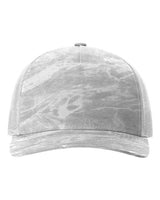Richardson 112PFP Five-Panel Printed Trucker Cap #color_Mossy Oak Elements Bonefish/ Light Grey