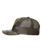 Richardson 112PFP Five-Panel Printed Trucker Cap #color_Mossy Oak Habitat/ Brown