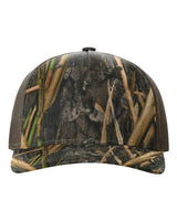 Richardson 112PFP Five-Panel Printed Trucker Cap #color_Mossy Oak Habitat/ Brown