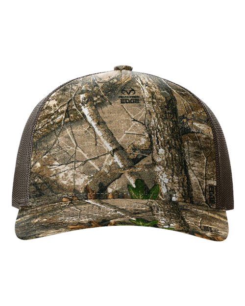 Richardson 112PFP Five-Panel Printed Trucker Cap #color_Realtree Edge/ Brown