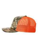 Richardson 112PFP Five-Panel Printed Trucker Cap #color_Realtree Edge/ Neon Orange
