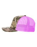 Richardson 112PFP Five-Panel Printed Trucker Cap #color_Realtree Edge/ Neon Pink