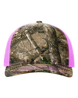 Richardson 112PFP Five-Panel Printed Trucker Cap #color_Realtree Edge/ Neon Pink