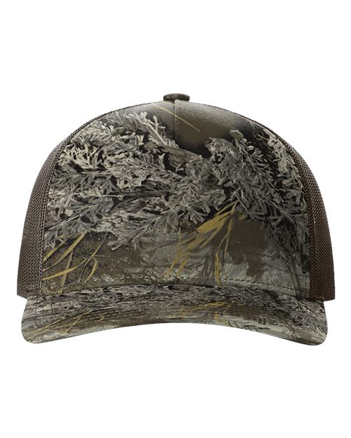 Richardson 112PFP Five-Panel Printed Trucker Cap #color_Realtree Max-1/ Brown