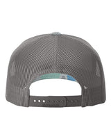 Richardson 112PFP Five-Panel Printed Trucker Cap #color_Saltwater Duck Camo/ Charcoal