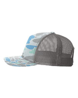 Richardson 112PFP Five-Panel Printed Trucker Cap #color_Saltwater Duck Camo/ Charcoal