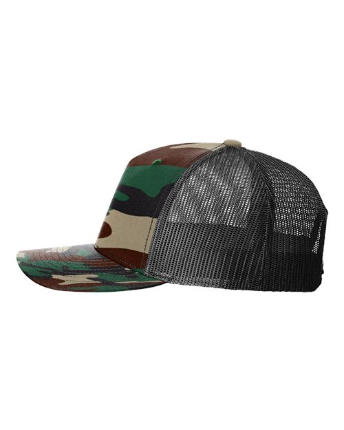 Richardson 112PFP Five-Panel Printed Trucker Cap #color_Green Camo/ Black