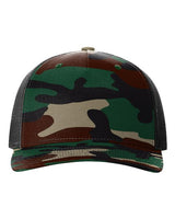 Richardson 112PFP Five-Panel Printed Trucker Cap #color_Green Camo/ Black