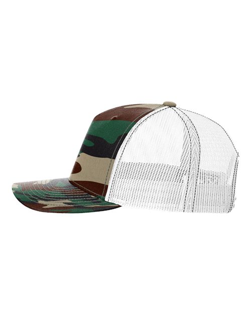 Richardson 112PFP Five-Panel Printed Trucker Cap #color_Green Camo/ White
