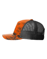 Richardson 112PFP Five-Panel Printed Trucker Cap #color_Kryptek Inferno/ Black