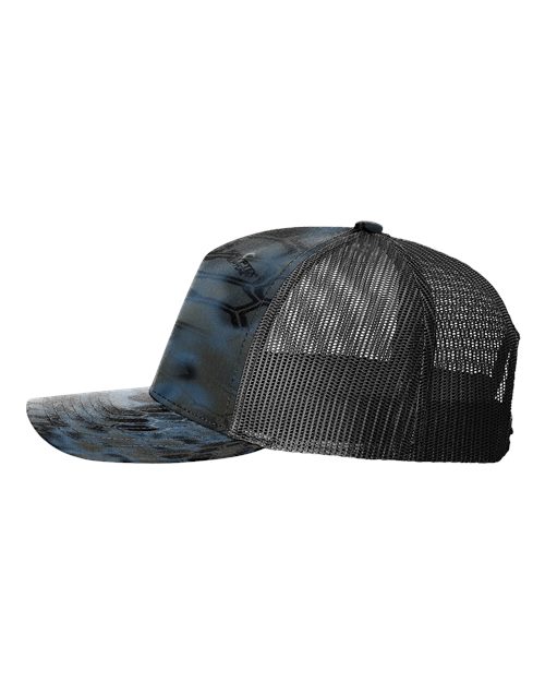 Richardson 112PFP Five-Panel Printed Trucker Cap #color_Kryptek Neptune/ Black