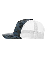Richardson 112PFP Five-Panel Printed Trucker Cap #color_Kryptek Neptune/ White