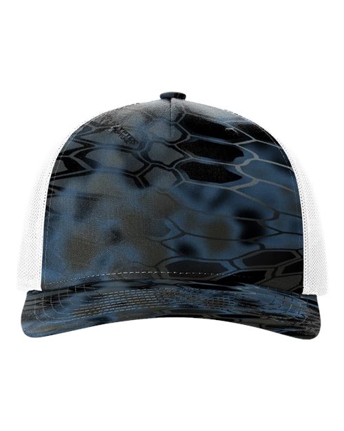 Richardson 112PFP Five-Panel Printed Trucker Cap #color_Kryptek Neptune/ White