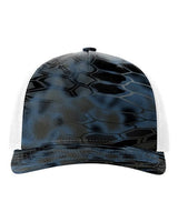 Richardson 112PFP Five-Panel Printed Trucker Cap #color_Kryptek Neptune/ White