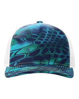 Richardson 112PFP Five-Panel Printed Trucker Cap #color_Kryptek Pontus/ White