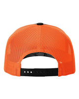Richardson 112PFP Five-Panel Printed Trucker Cap #color_Kryptek Typhon/ Neon Orange