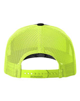 Richardson 112PFP Five-Panel Printed Trucker Cap #color_Kryptek Typhon/ Neon Yellow