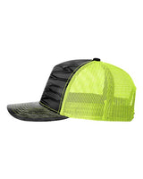 Richardson 112PFP Five-Panel Printed Trucker Cap #color_Kryptek Typhon/ Neon Yellow