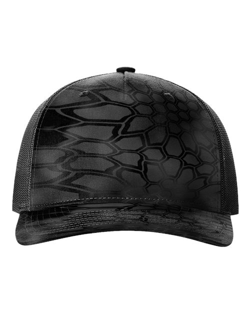Richardson 112PFP Five-Panel Printed Trucker Cap #color_Kryptek Typhon/ Black