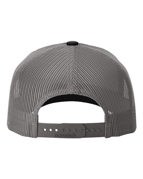 Richardson 112FPR Five-Panel Trucker with Rope Cap #color_Black/ Charcoal