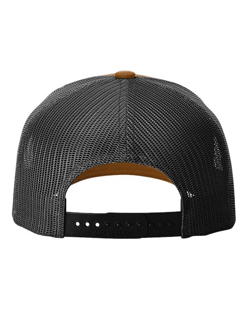 Richardson 112FPR Five-Panel Trucker with Rope Cap #color_Caramel/ Black