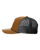 Richardson 112FPR Five-Panel Trucker with Rope Cap #color_Caramel/ Black