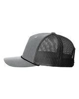 Richardson 112FPR Five-Panel Trucker with Rope Cap #color_Heather Grey/ Black
