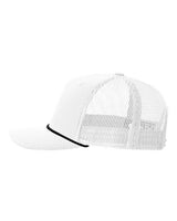 Richardson 112FPR Five-Panel Trucker with Rope Cap #color_White/ Black