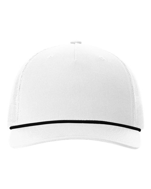 Richardson 112FPR Five-Panel Trucker with Rope Cap #color_White/ Black