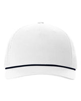 Richardson 112FPR Five-Panel Trucker with Rope Cap #color_White/ Navy