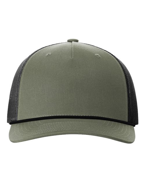 Richardson 112FPR Five-Panel Trucker with Rope Cap #color_Loden Green/ Black
