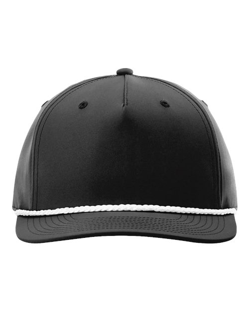 Richardson 258 Five Panel Classic Rope Cap #color_Black/ White