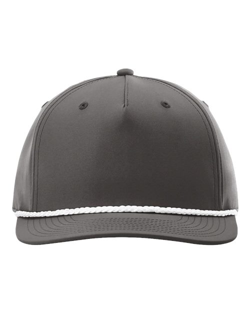Richardson 258 Five Panel Classic Rope Cap #color_Dark Grey/ White
