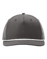 Richardson 258 Five Panel Classic Rope Cap #color_Dark Grey/ White