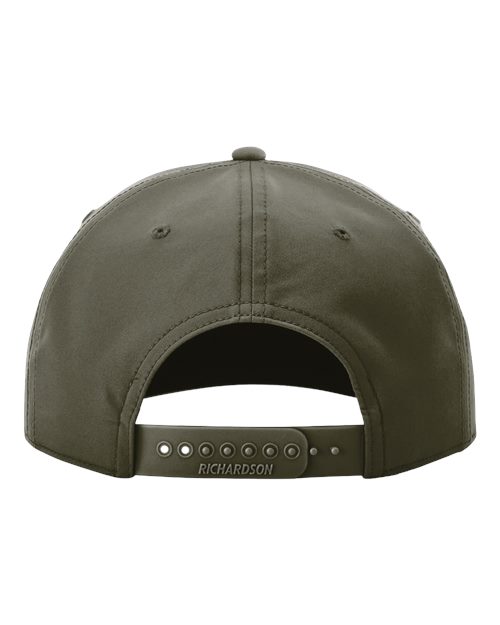 Richardson 258 Five Panel Classic Rope Cap #color_Dark Olive Green/ White