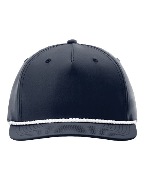 Richardson 258 Five Panel Classic Rope Cap #color_Navy/ White
