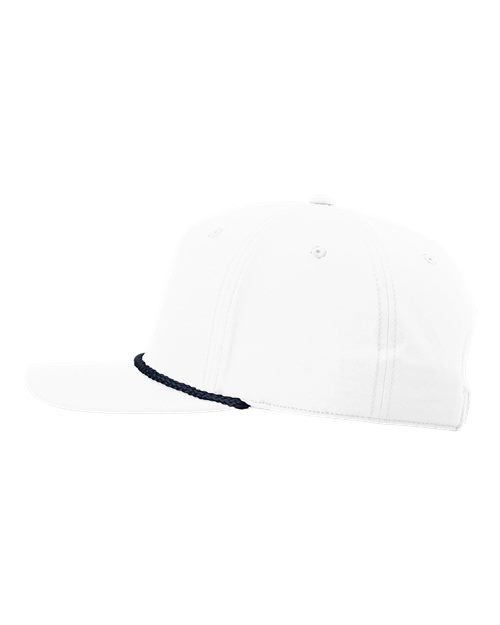 Richardson 258 Five Panel Classic Rope Cap #color_White/ Navy