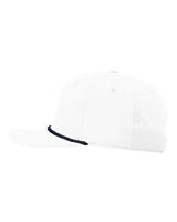 Richardson 258 Five Panel Classic Rope Cap #color_White/ Navy