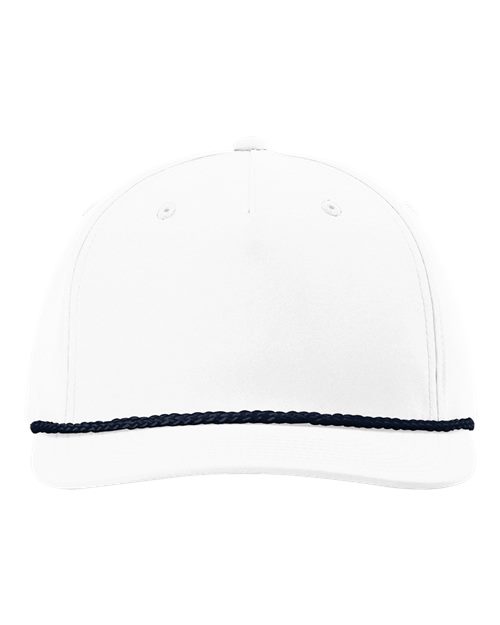 Richardson 258 Five Panel Classic Rope Cap #color_White/ Navy