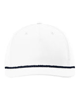 Richardson 258 Five Panel Classic Rope Cap #color_White/ Navy