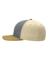 Richardson 312 Twill Back Trucker Cap #color_Heather Grey/ Birch/ Amber Gold