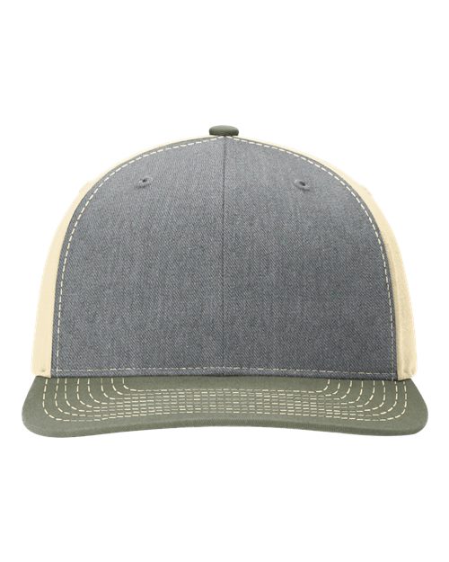 Richardson 312 Twill Back Trucker Cap #color_Heather Grey/ Birch/ Loden