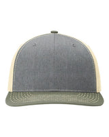 Richardson 312 Twill Back Trucker Cap #color_Heather Grey/ Birch/ Loden